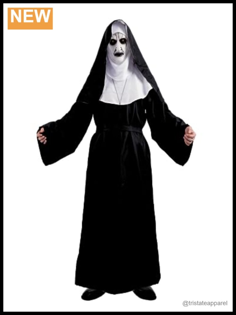 Deluxe Scary Nun Costume for Women Plus Size Halloween Priest Cosplay Outfit